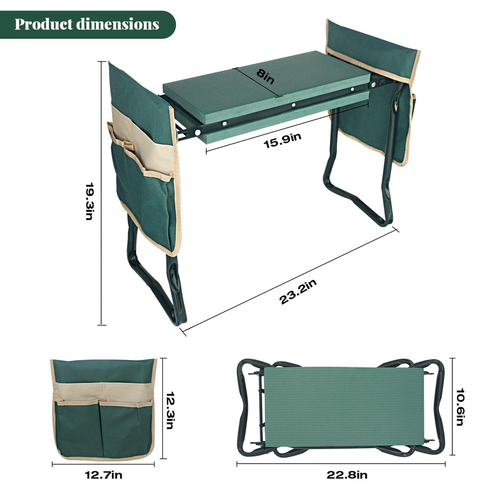 RAIN SPIRIT Garden Kneeler side view showing foldable design