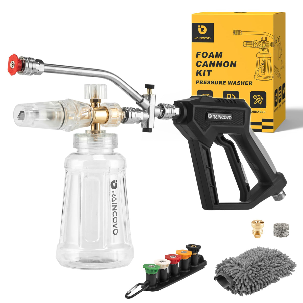 Raincovo Foam Cannon front view with transparent design