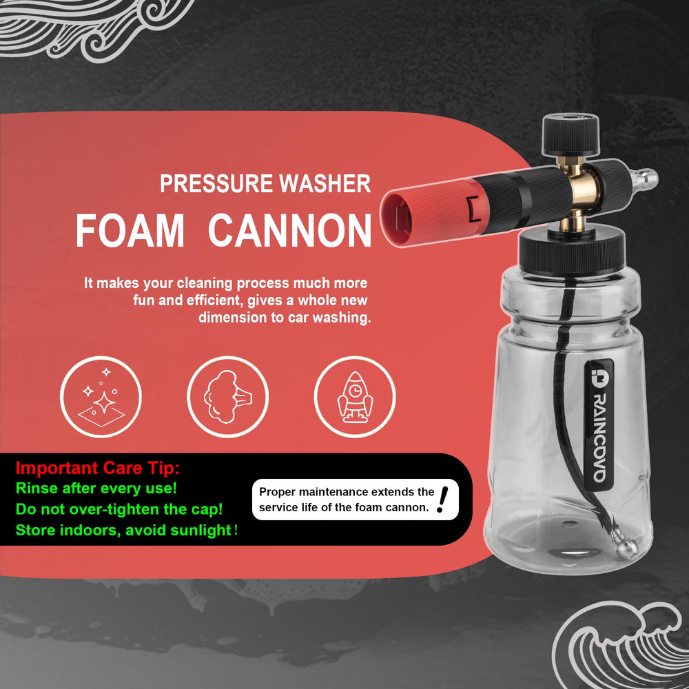Raincovo Foam Cannon side view showcasing bottle design