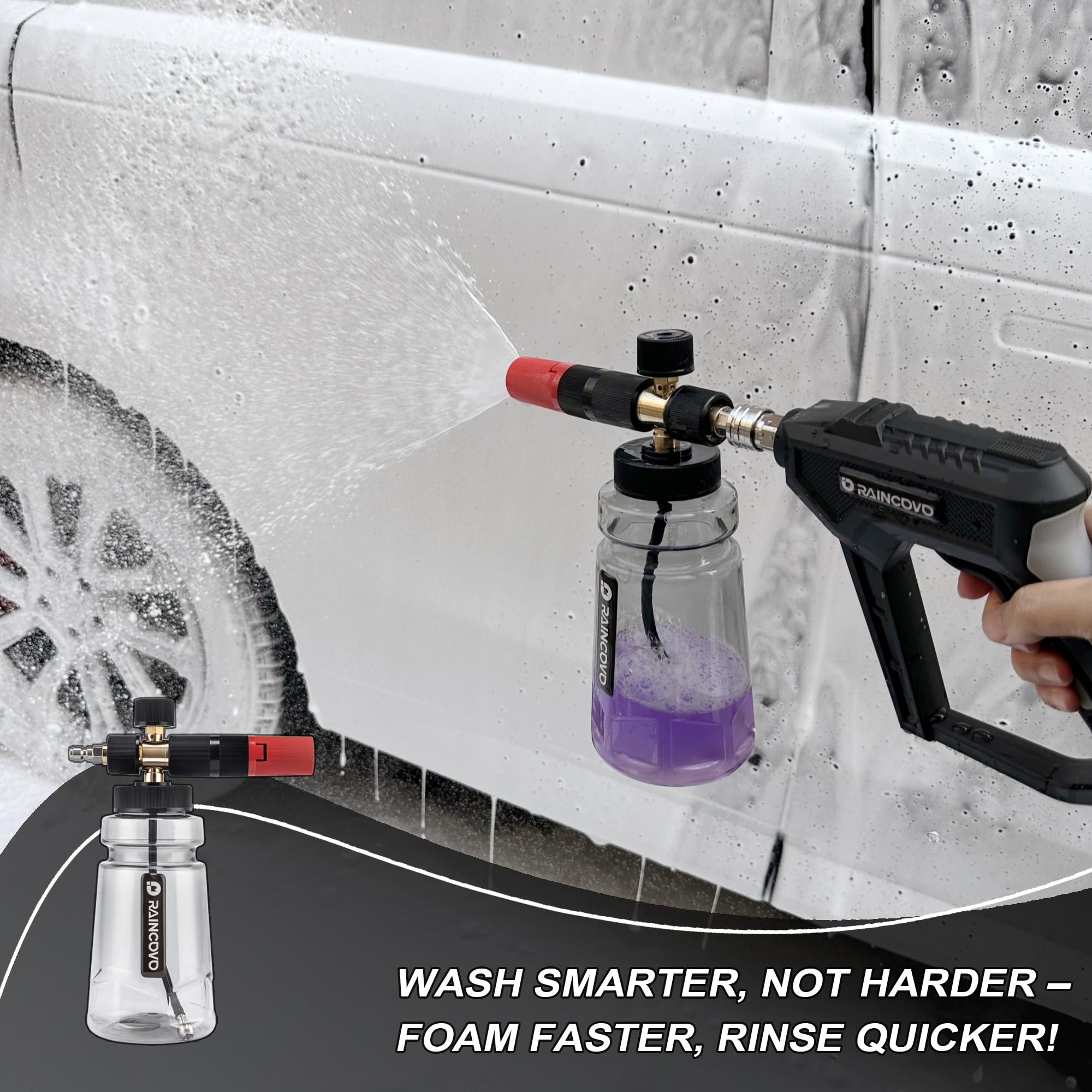 Raincovo Foam Cannon with gradated measurement markings