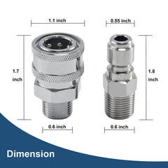 Raincovo quick connect fittings attached to a pressure washer
