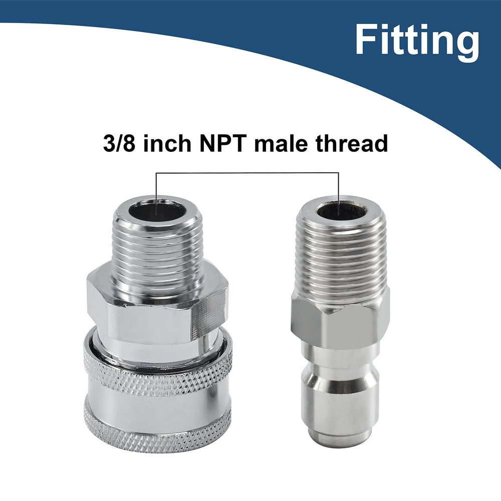 Raincovo stainless steel pressure washer fittings with chromed brass