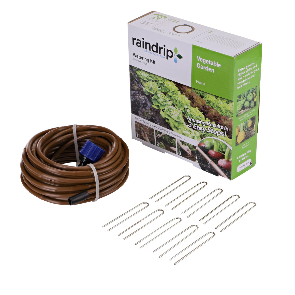 Raindrip Drip Irrigation Watering Kit 50 ft with tubing and adapter