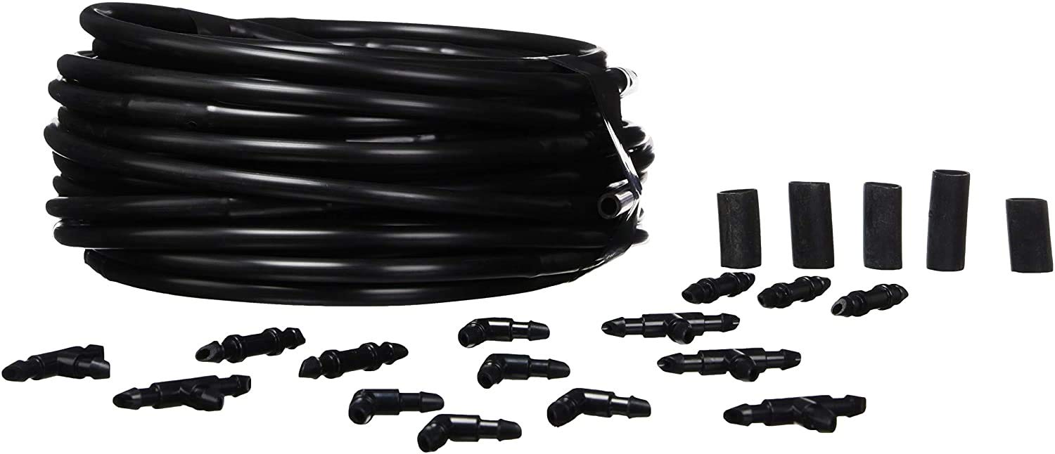 Raindrip dripline kit components including emitters and couplings