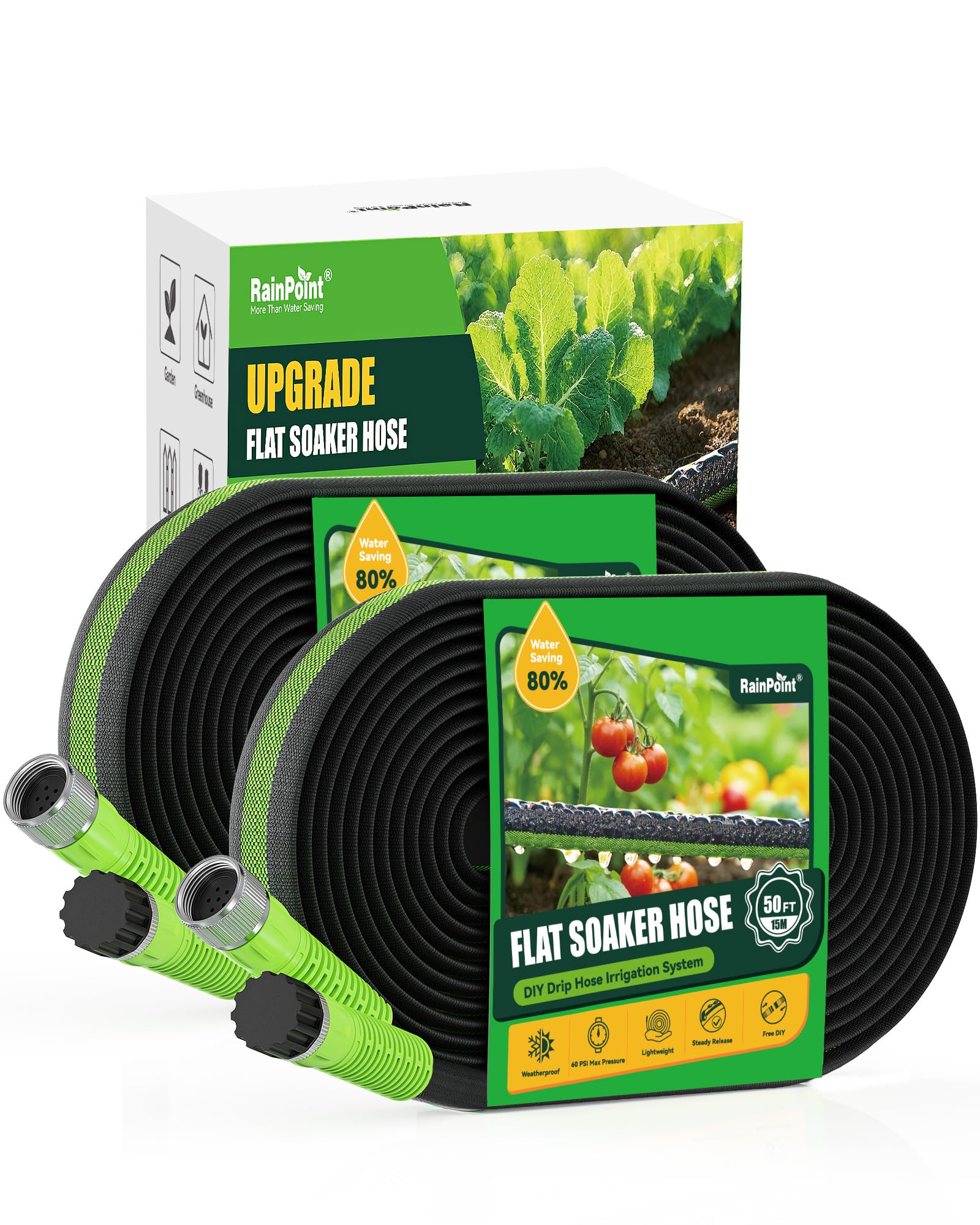RAINPOINT 100FT flat soaker hose front view