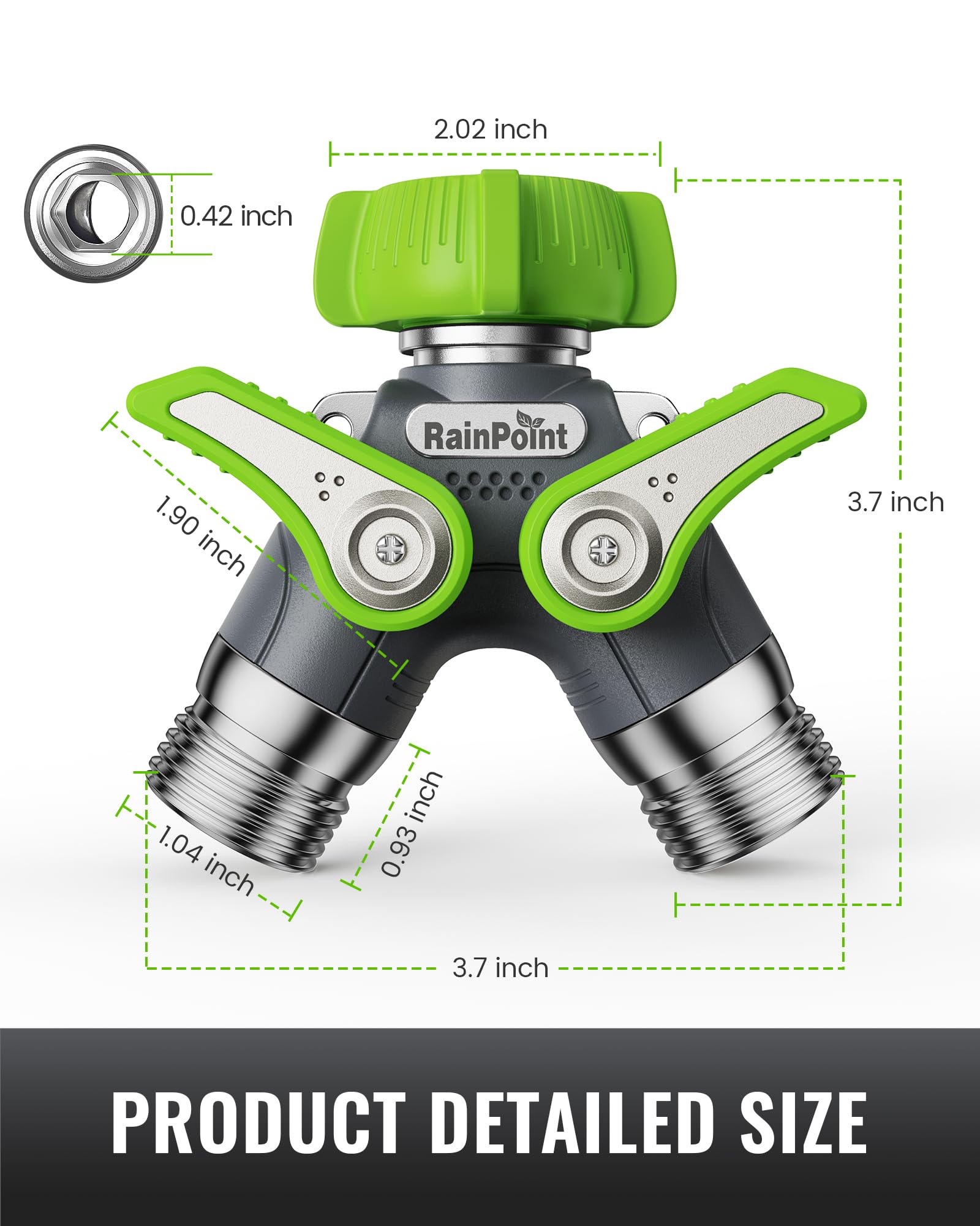 RAINPOINT 2 Way Garden Hose Splitter packaging