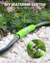 RAINPOINT 25FT soaker hose laid in a garden setting