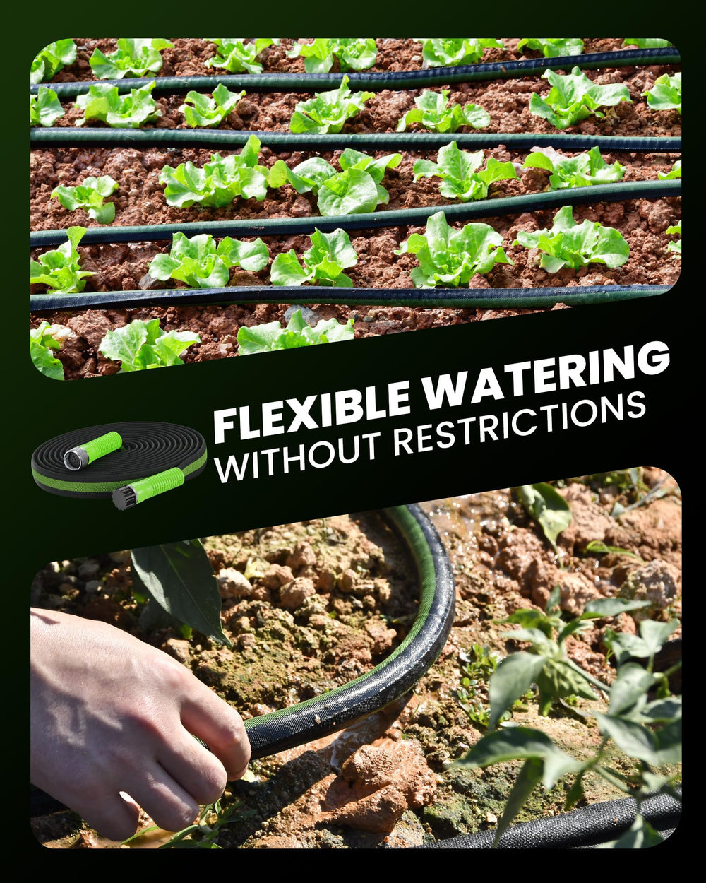 RAINPOINT 25FT Soaker Hose showing water distribution