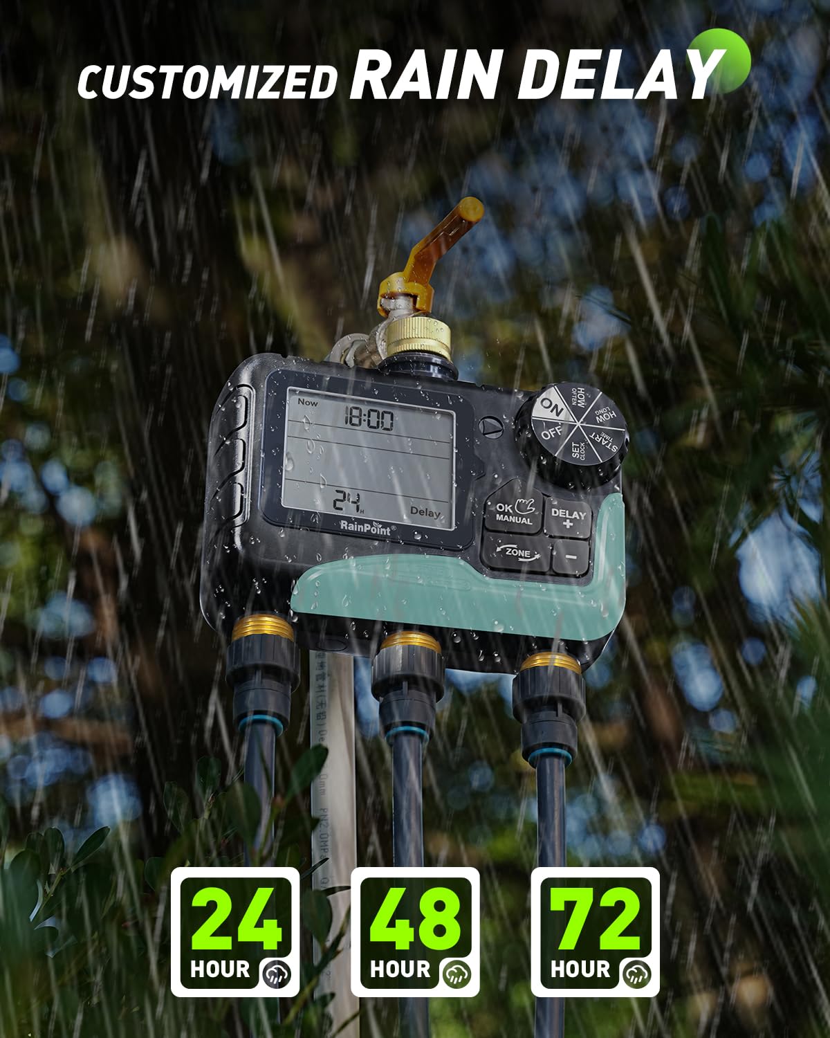 RAINPOINT 3 Zone Water Timer back view