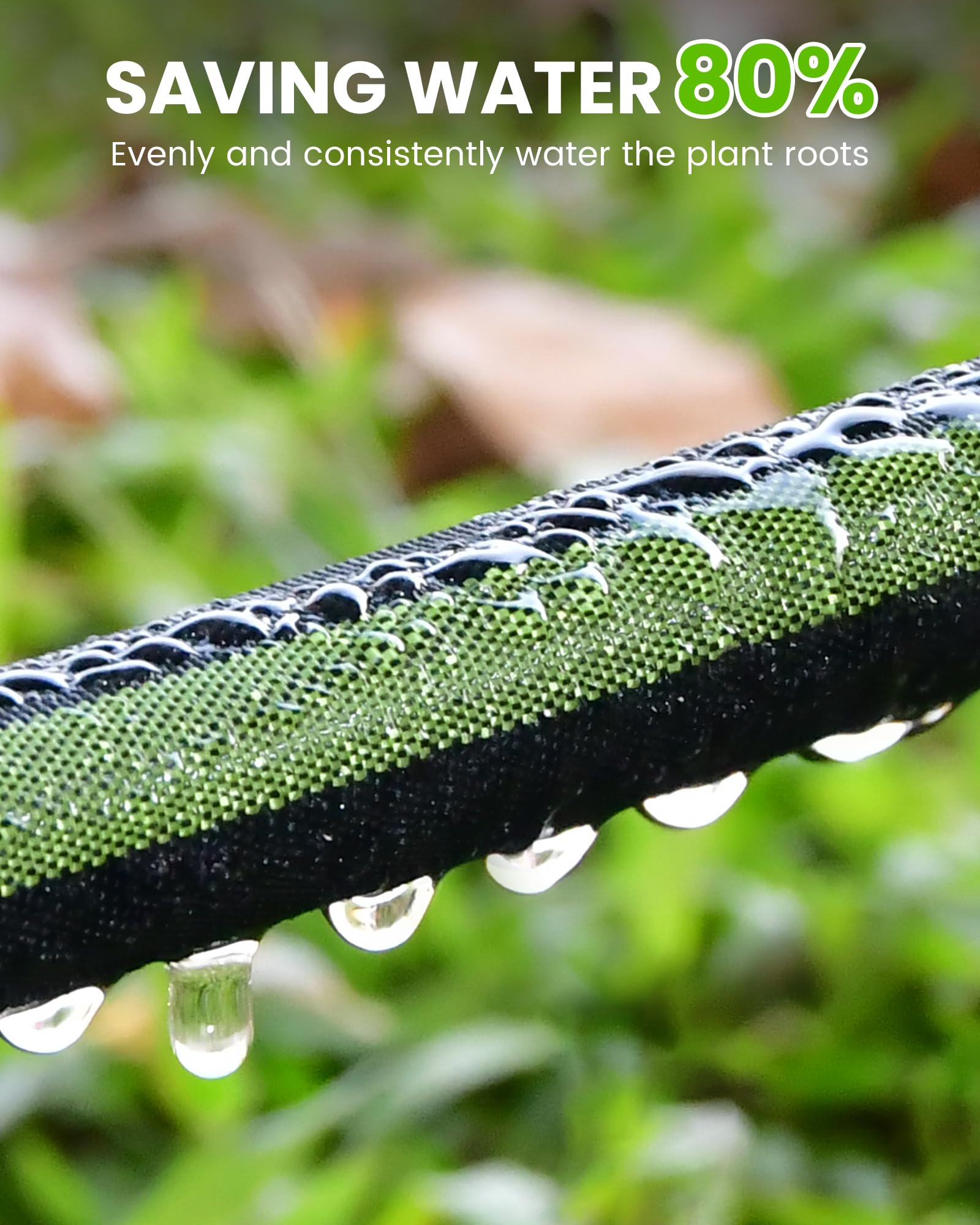 RAINPOINT Flat Soaker Hose showing water distribution