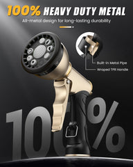RAINPOINT Garden Hose Nozzle showing 9 spray patterns