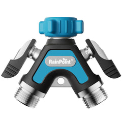 RAINPOINT Garden Hose Splitter blue model front view
