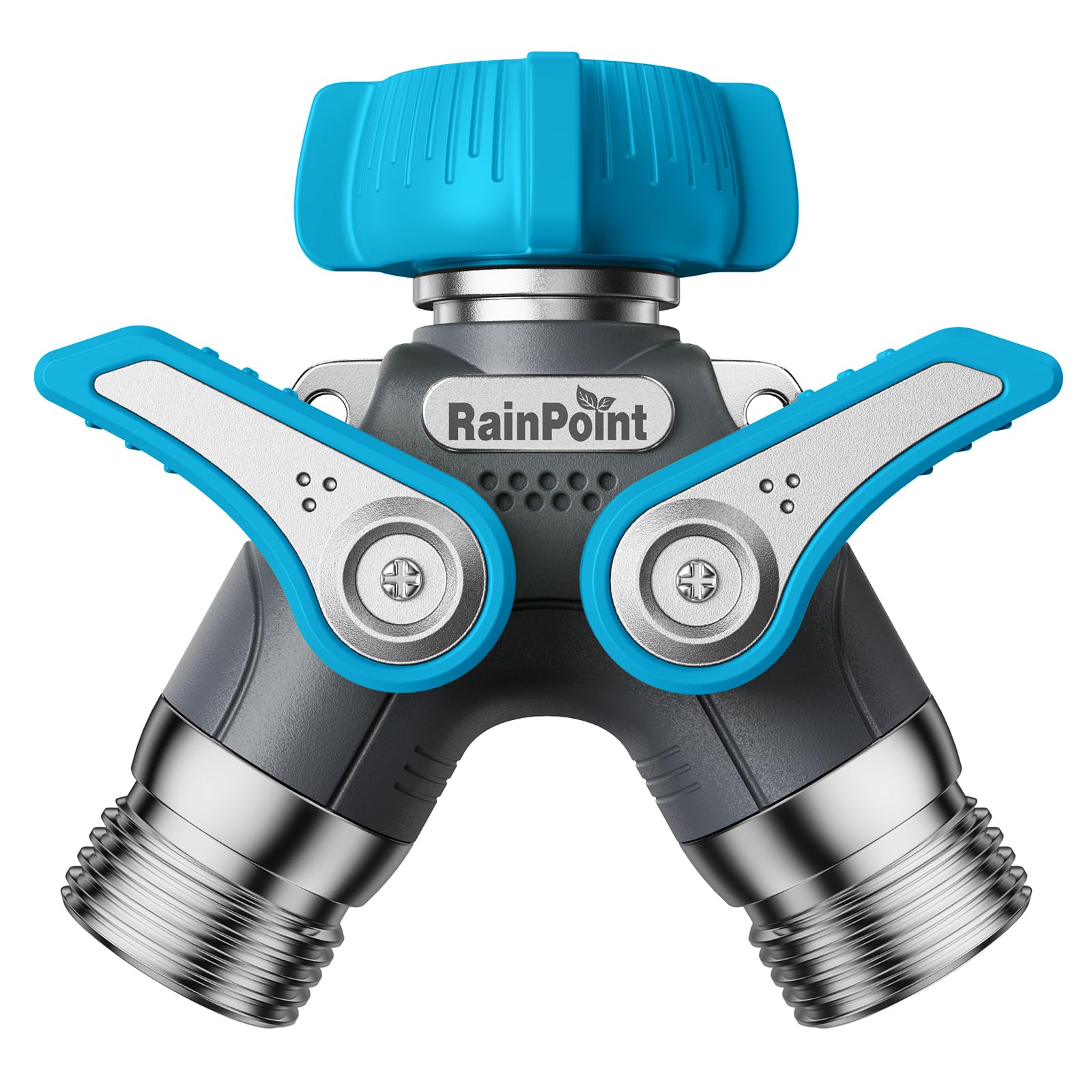 RAINPOINT Garden Hose Splitter front view with blue colour