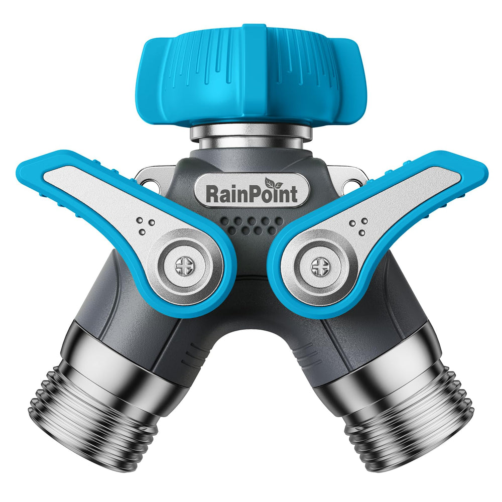 RAINPOINT Garden Hose Splitter front view with blue colour