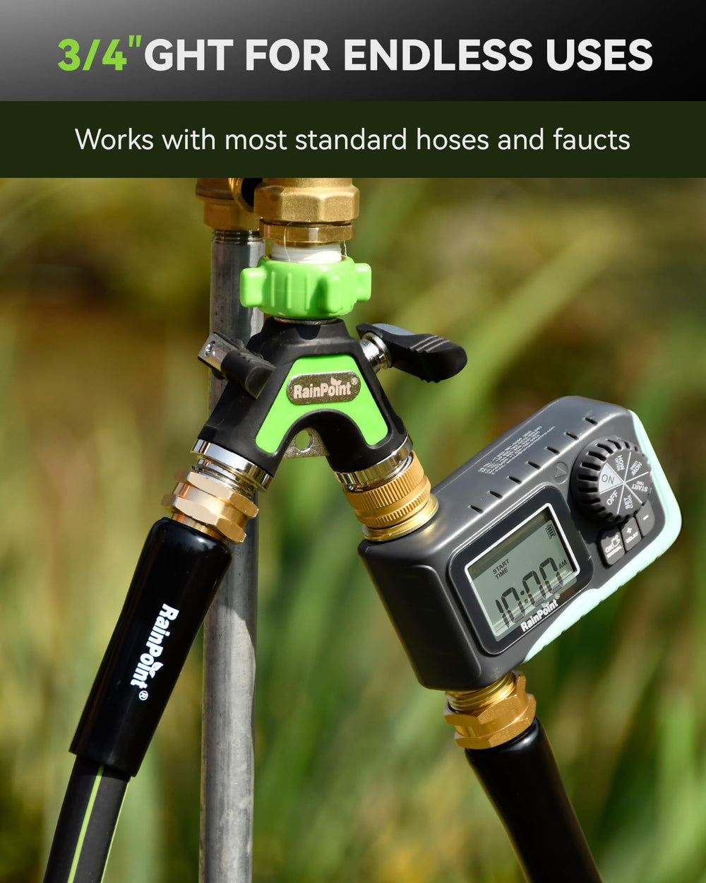 RAINPOINT Garden Hose Splitter packed in box