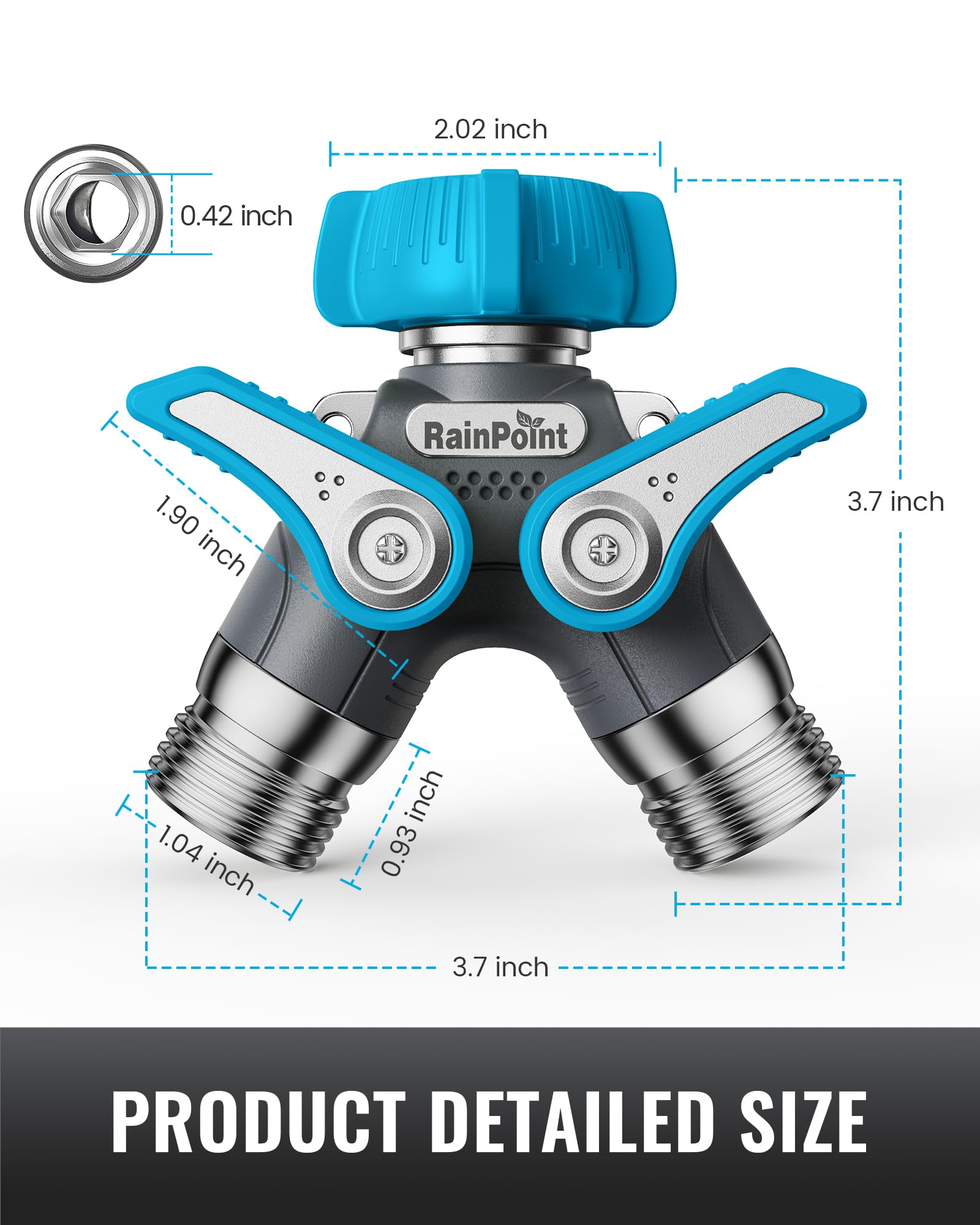 RAINPOINT Garden Hose Splitter with dual outlets