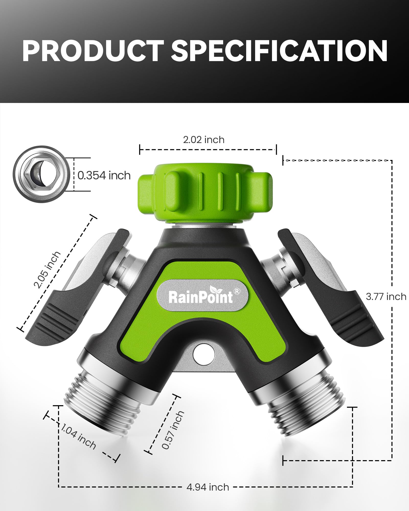 RAINPOINT Garden Hose Splitter with garden accessories