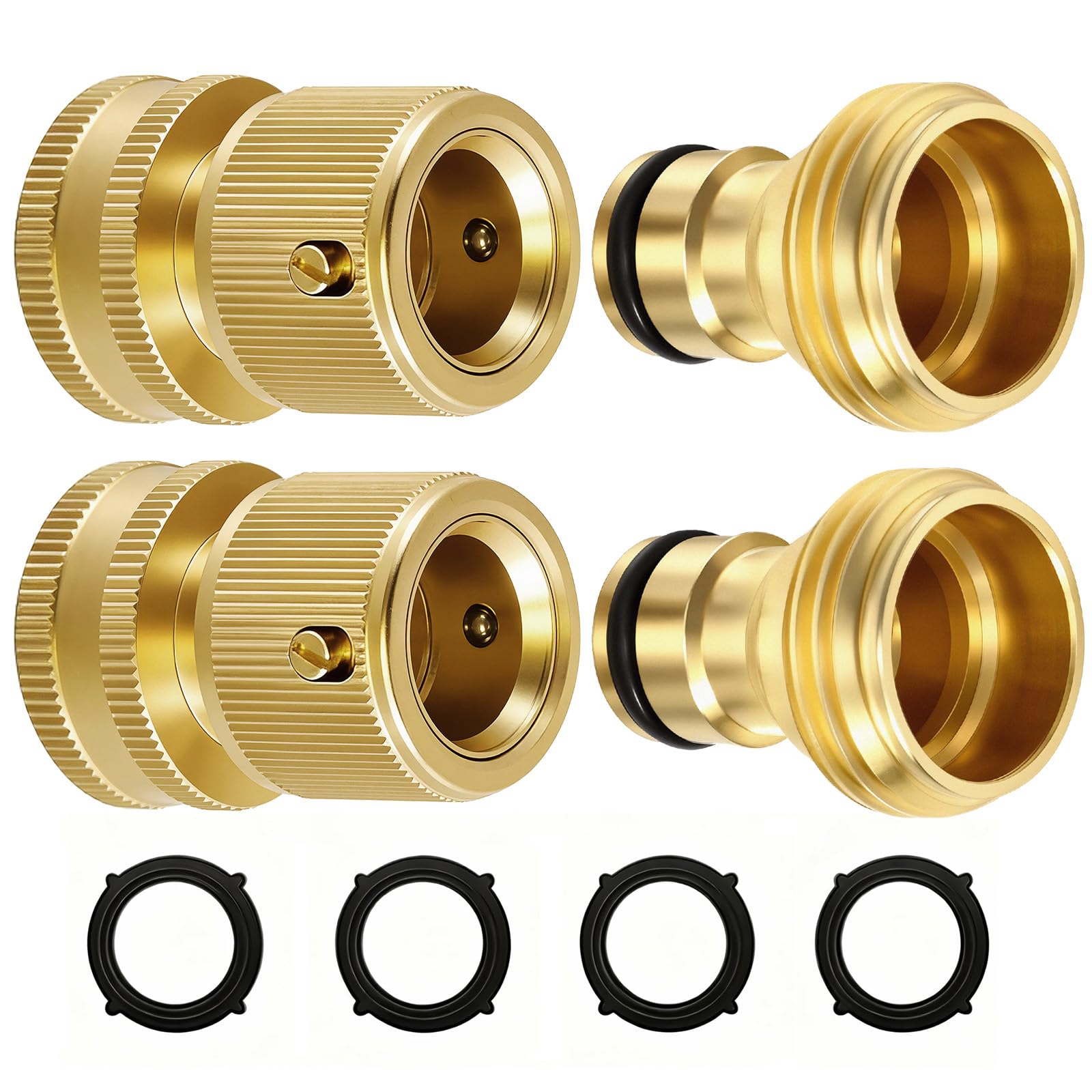 RAINPOINT Quick Connect Hose Fittings kit including brass connectors and washers