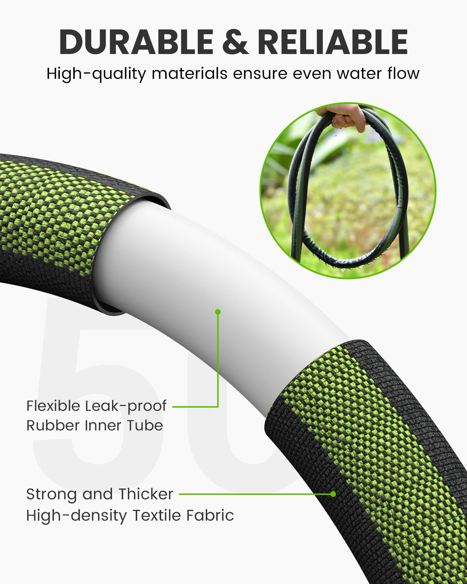 RAINPOINT soaker hose connected to a water faucet