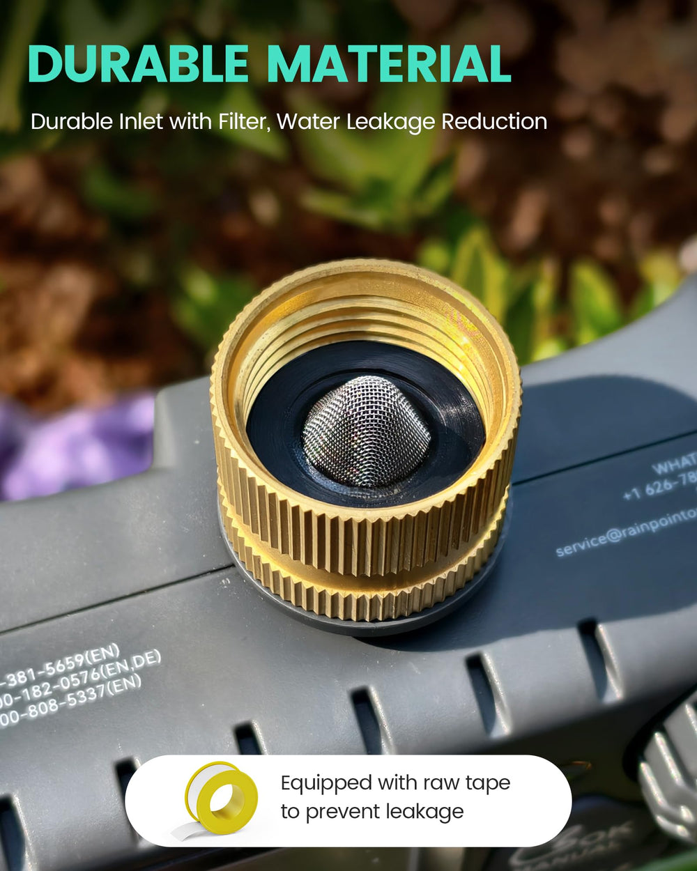 RAINPOINT Sprinkler Timer back view with battery compartment