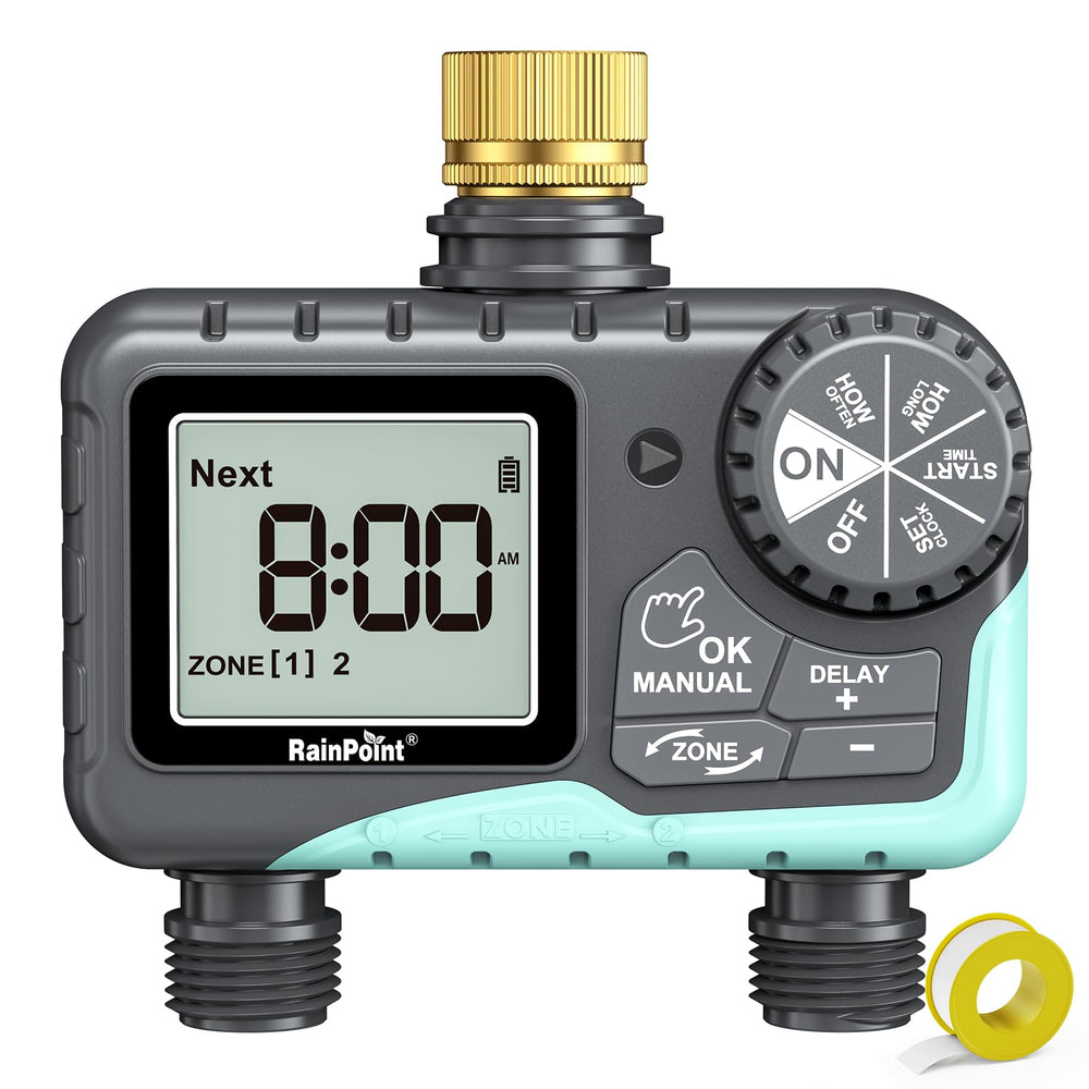 RAINPOINT Sprinkler Timer front view with blue colour