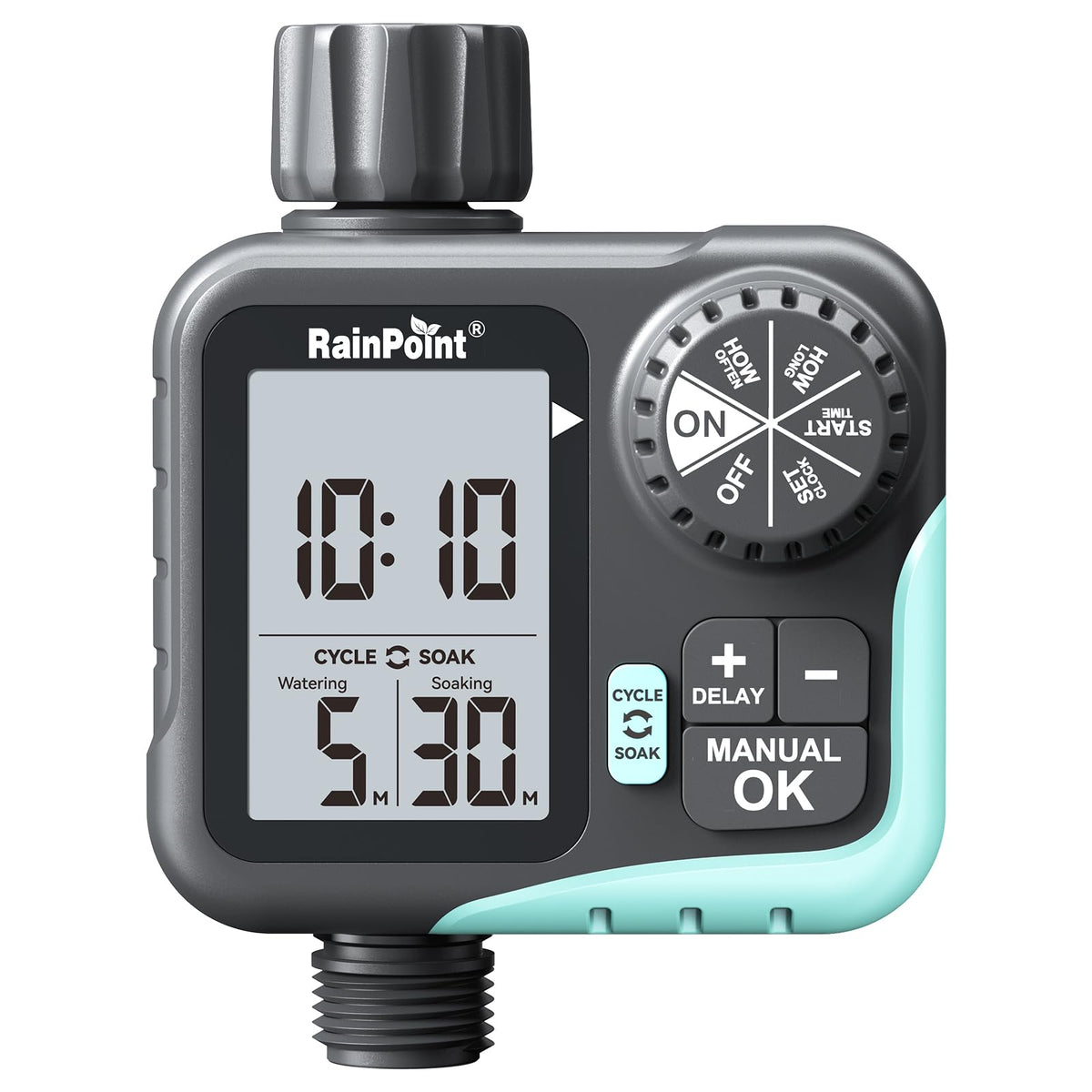 RAINPOINT Sprinkler Timer front view with large display