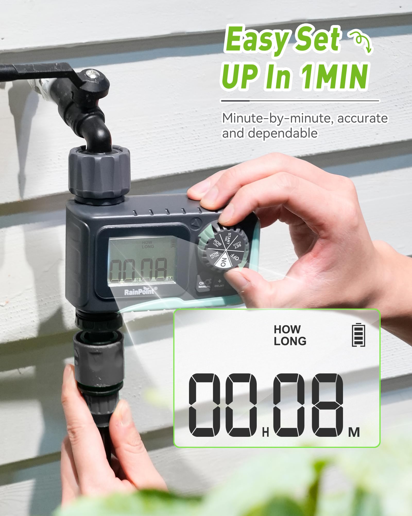 RAINPOINT Sprinkler Timer Outdoor in garden setting