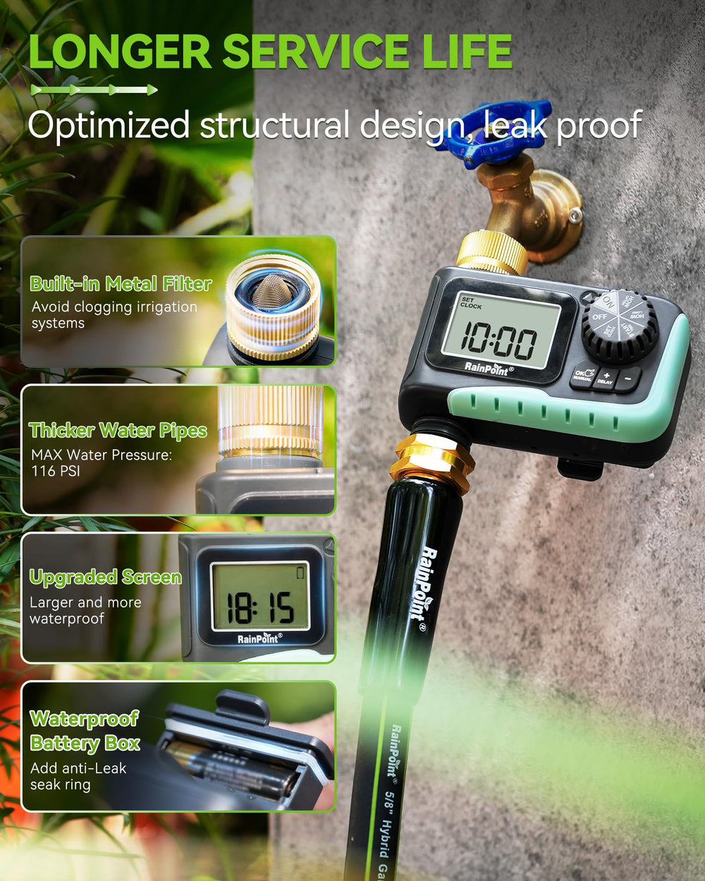 RAINPOINT Sprinkler Timer packaging and contents