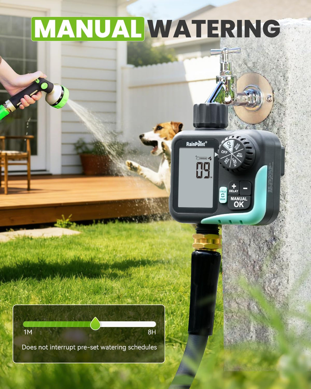 RAINPOINT Sprinkler Timer waterproof battery cover detail