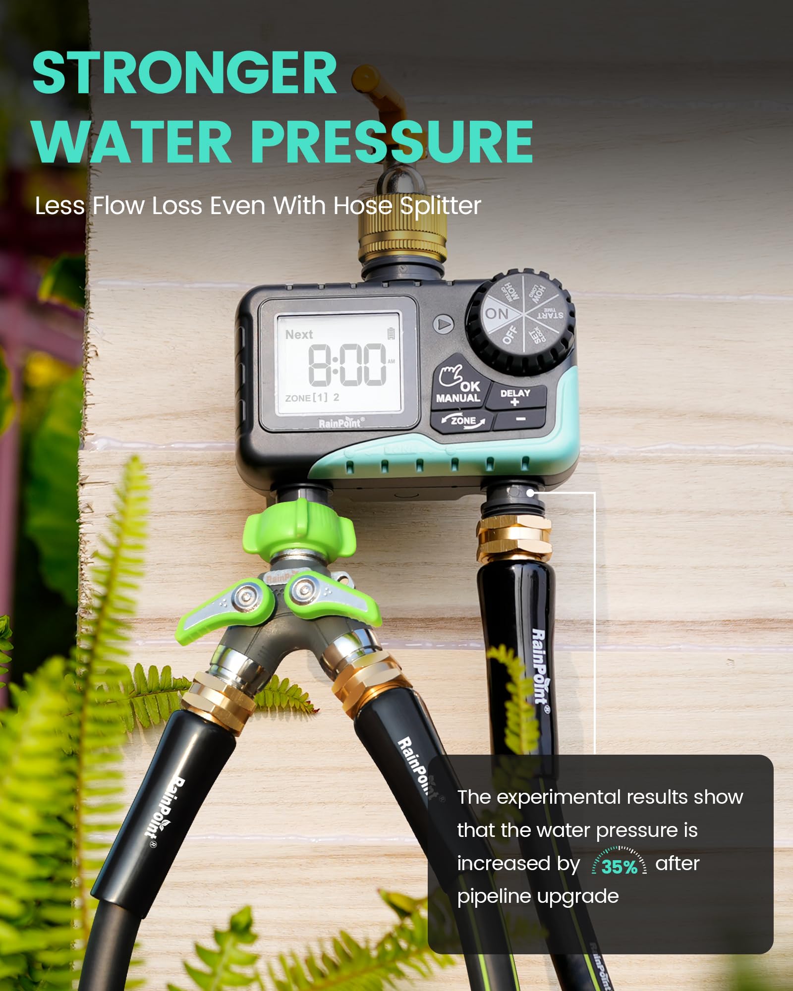 RAINPOINT Sprinkler Timer with display showing time settings