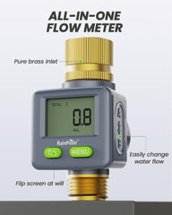 RAINPOINT Water Flow Meter with brass inlet and outlet