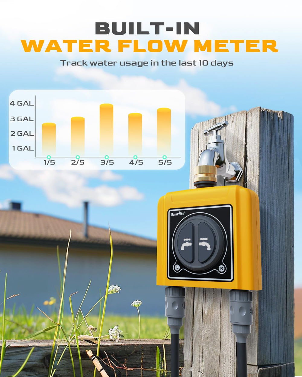 RAINPOINT Water Timer in pale yellow color