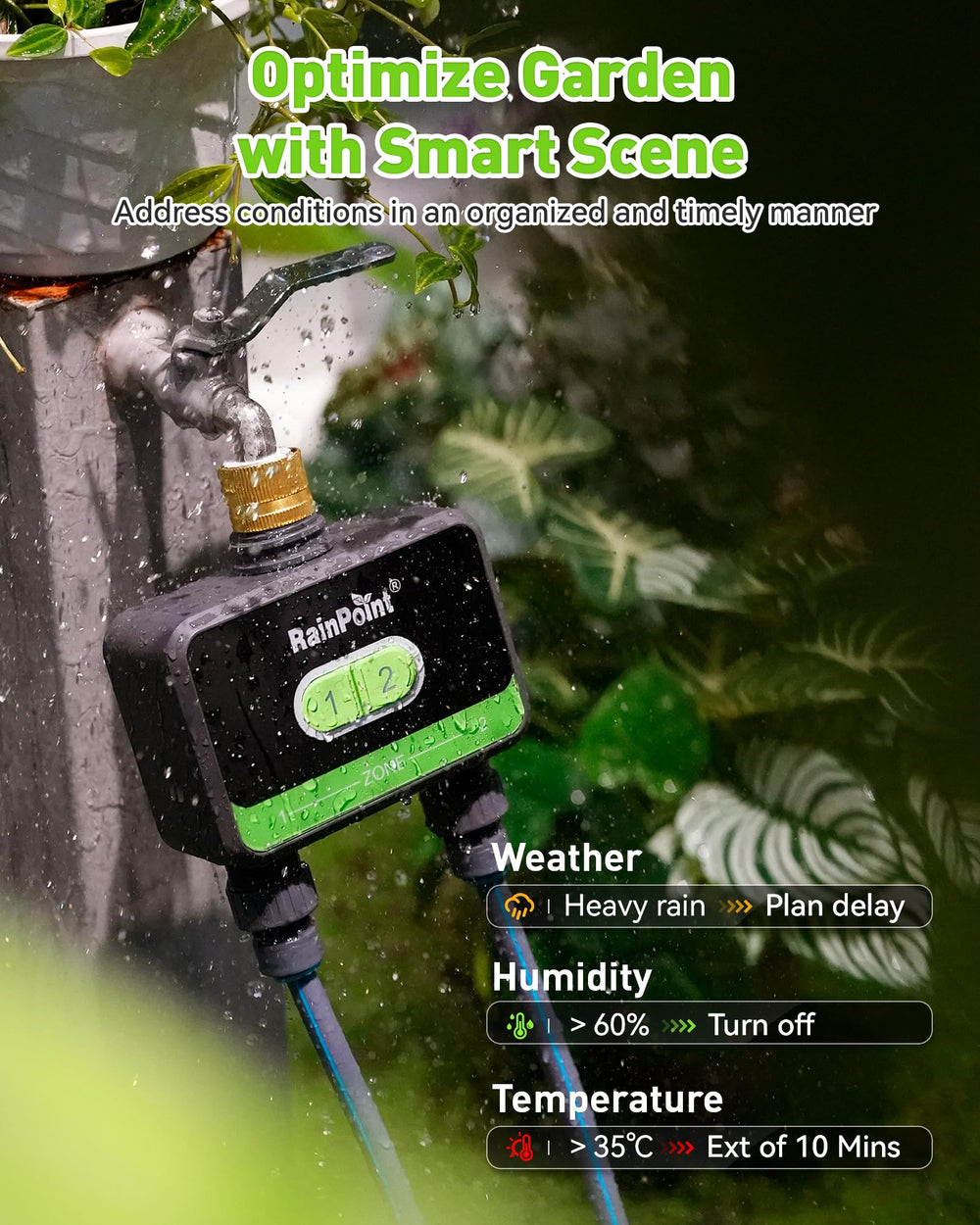 RAINPOINT water timer setup in garden