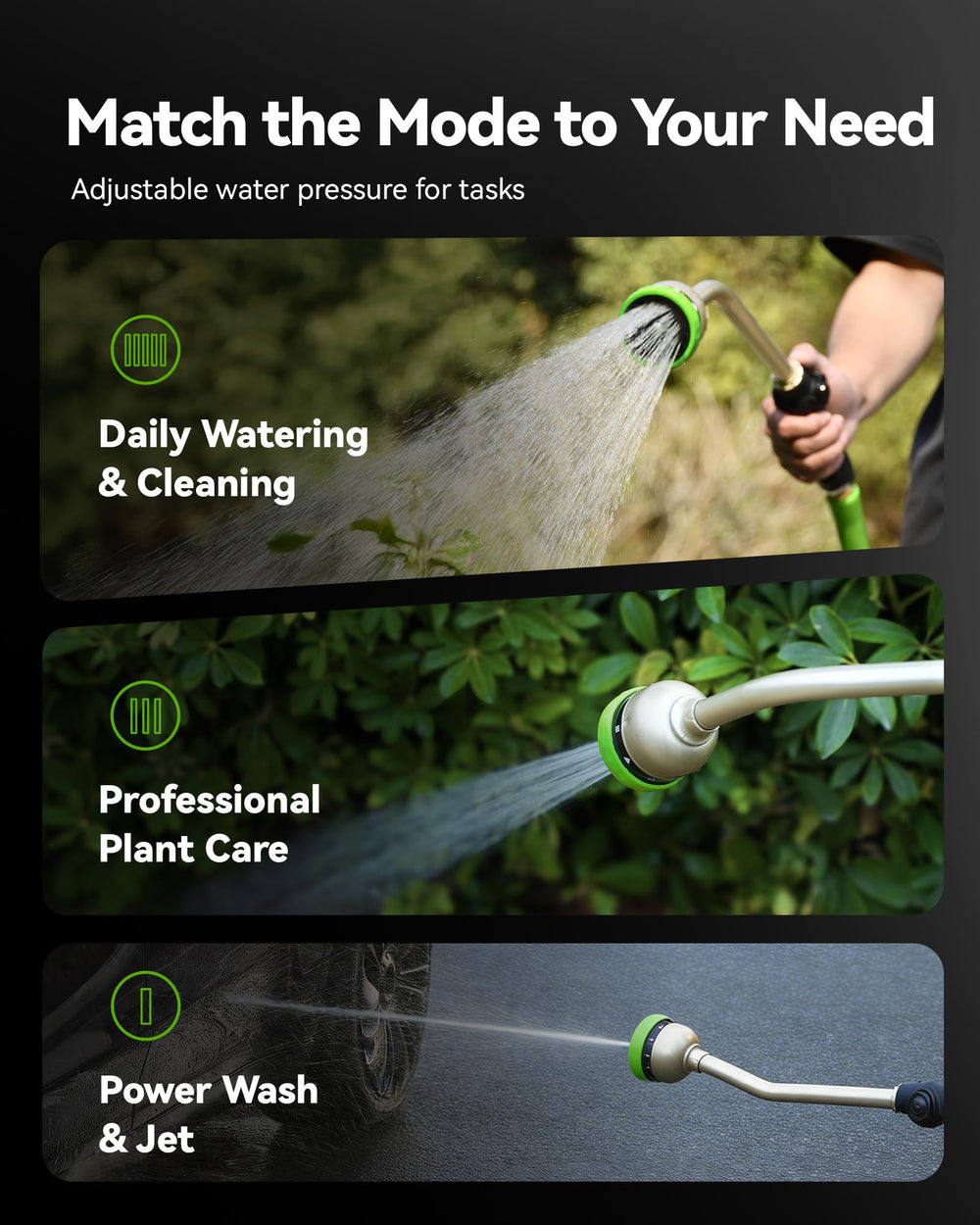 RAINPOINT Watering Wand being used on hanging baskets