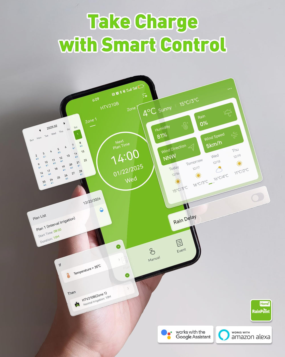 RAINPOINT WiFi timer with multiple sprinkler connections