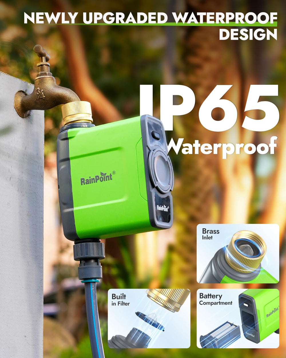RAINPOINT WiFi Water Timer showing Ethernet connection