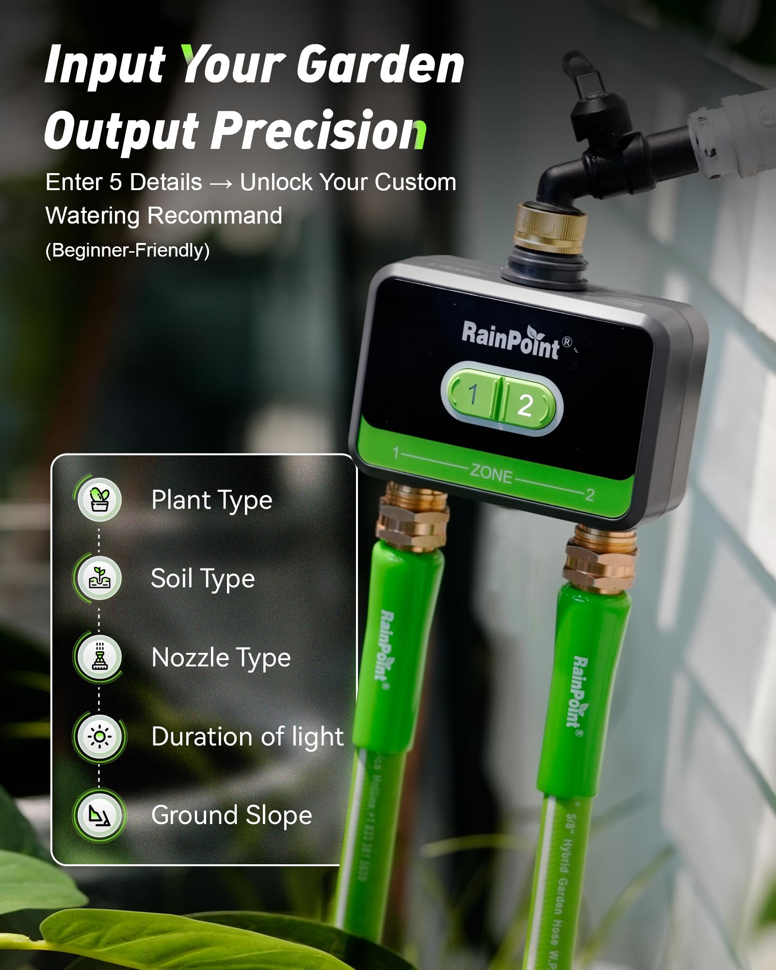 RAINPOINT WiFi Water Timer showing seasonal adjust feature