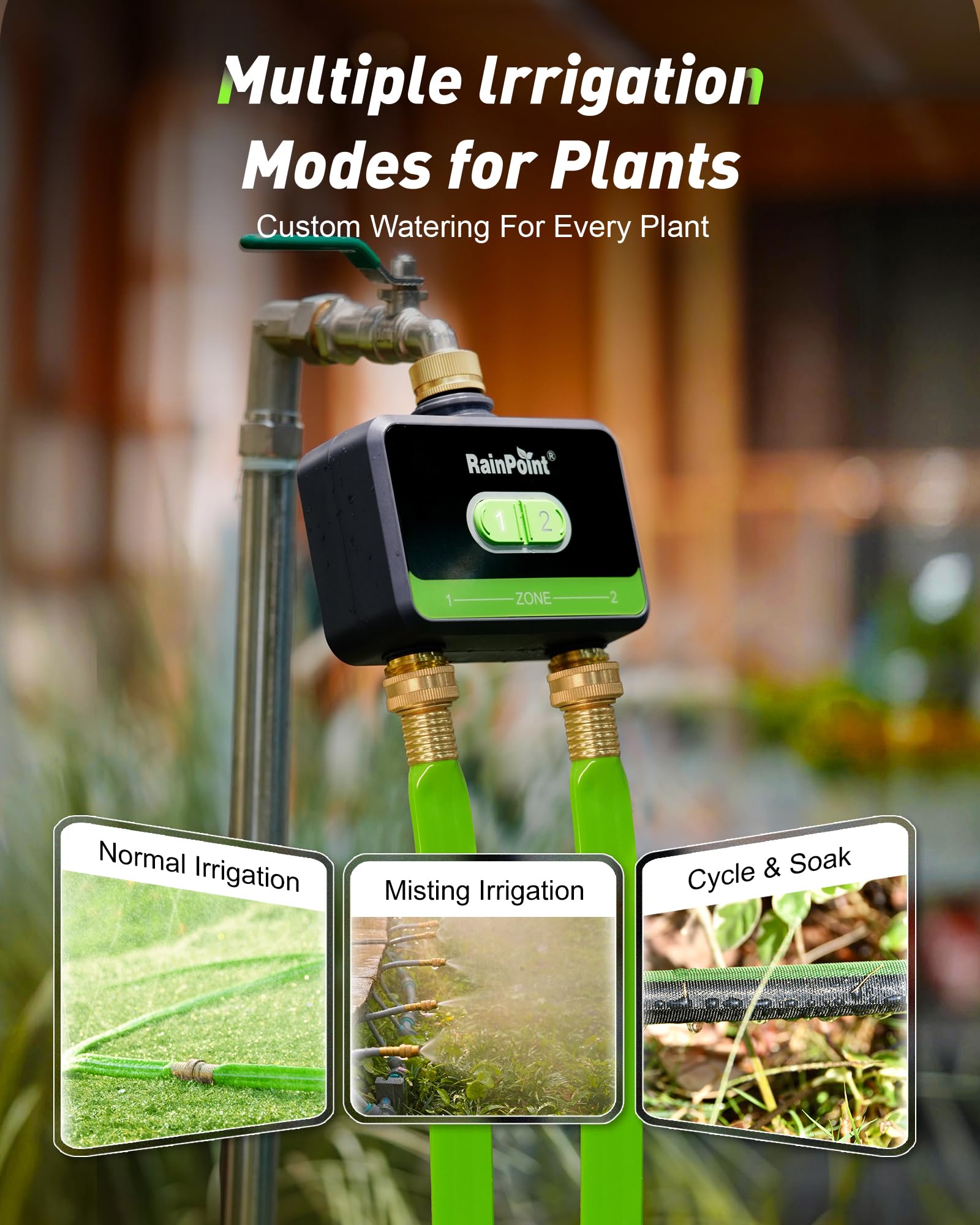 RAINPOINT WiFi Water Timer user interface on smartphone app