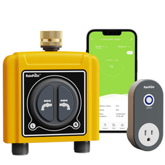 RAINPOINT WiFi Water Timer with brass inlet and two outlets
