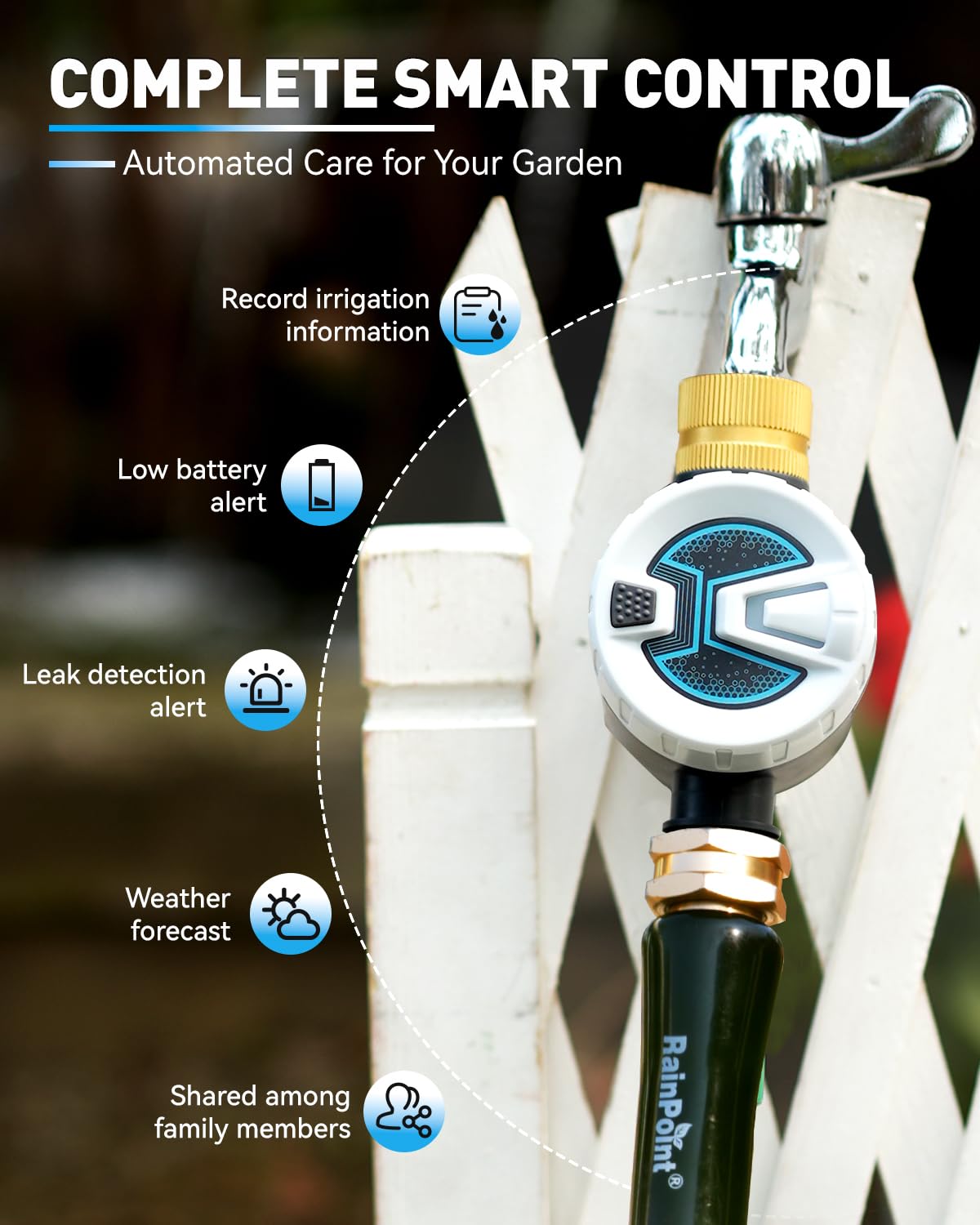 RAINPOINT WiFi Water Timer with user manual and accessories
