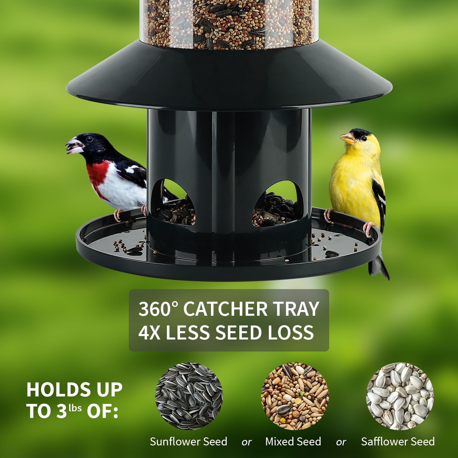Rainproof roof of Dreamdrawer Squirrel-Proof Bird Feeder