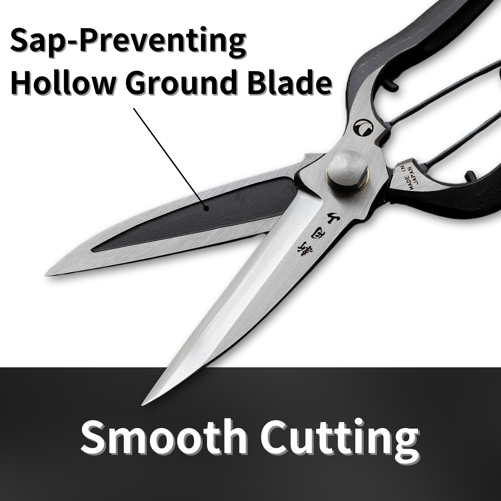 RANSHOU Leaf Trimming Scissors ergonomic handle close-up