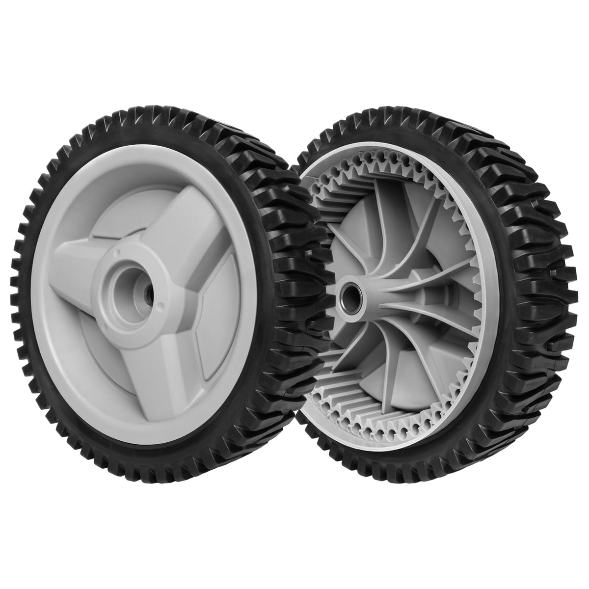 ranwin Front Drive Wheels for HU Mower, gray plastic, front view