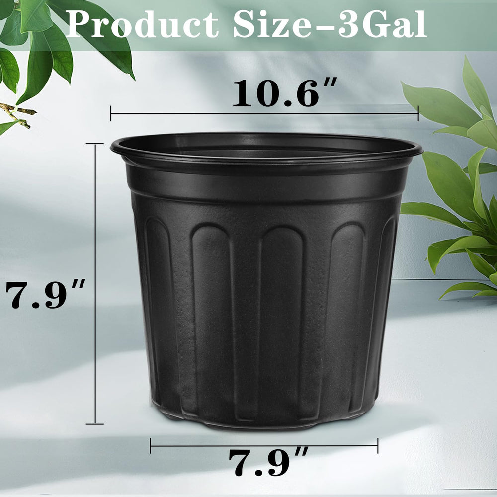 RAOOKIF 3 Gallon Nursery Pot black colour with plants inside
