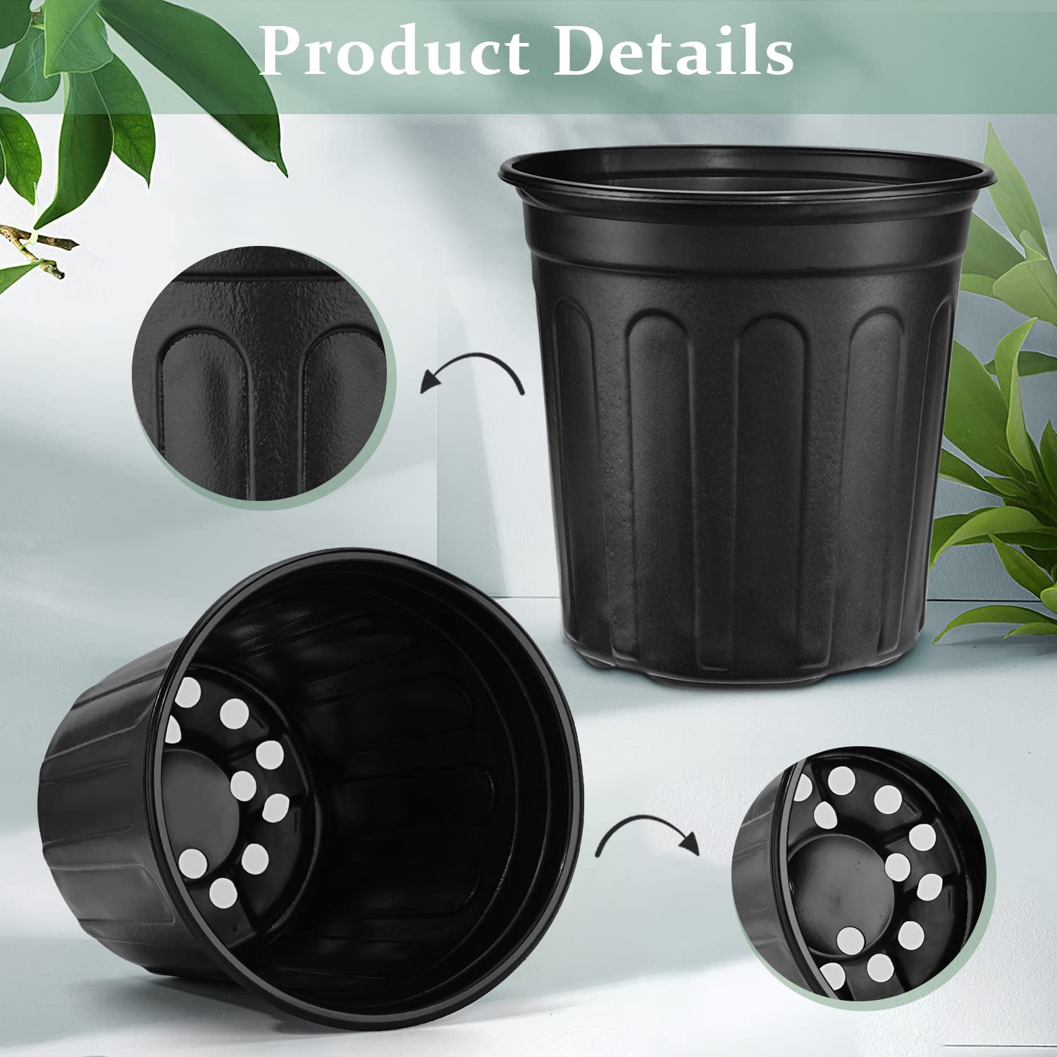 RAOOKIF 3 Gallon Nursery Pot displayed in a garden setting