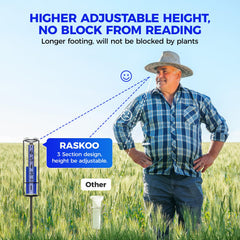 RASKOO Rain Gauge with h-shape metal stake for stability