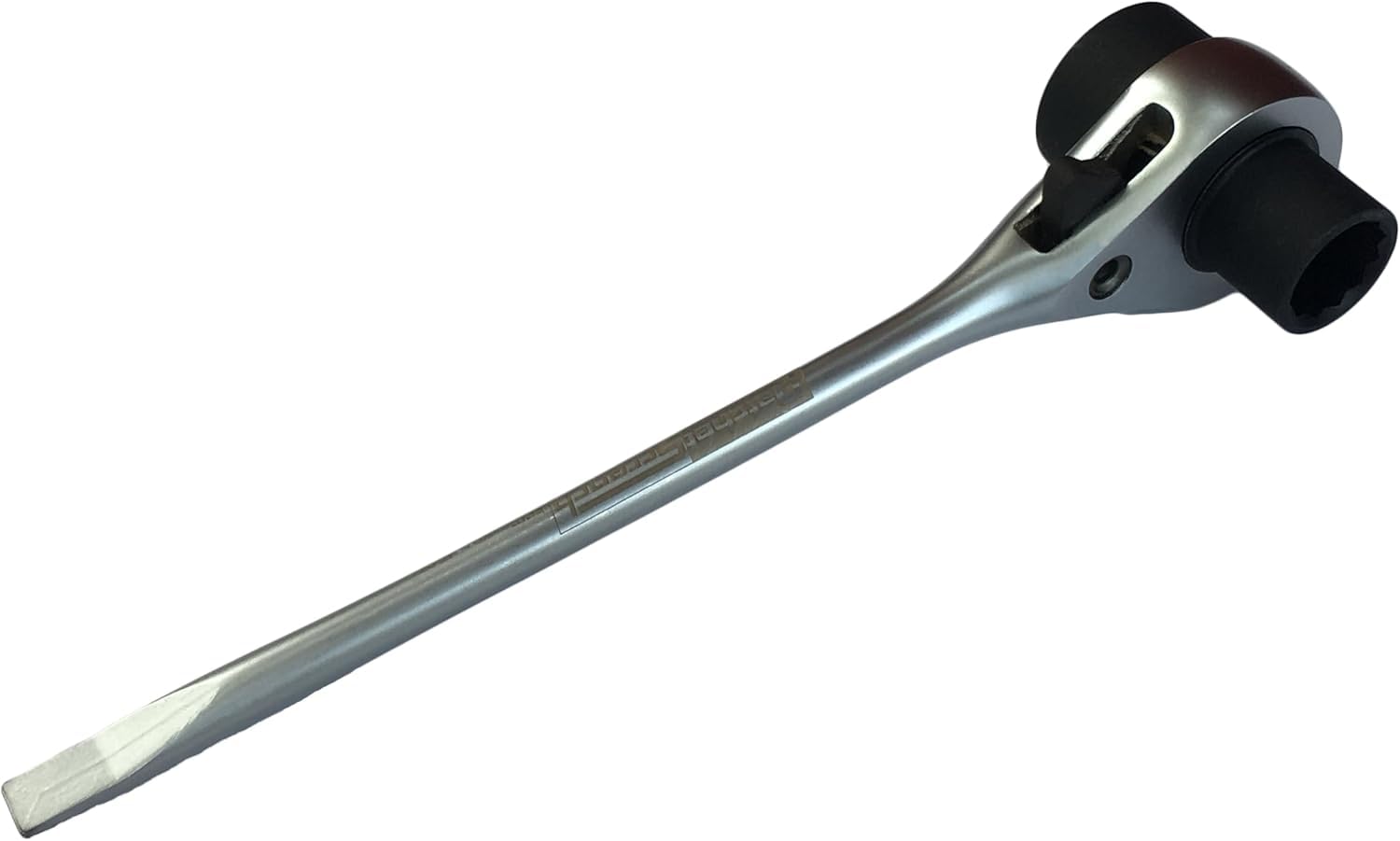 RatchetScrench Ratcheting Chainsaw Wrench front view with dual sockets