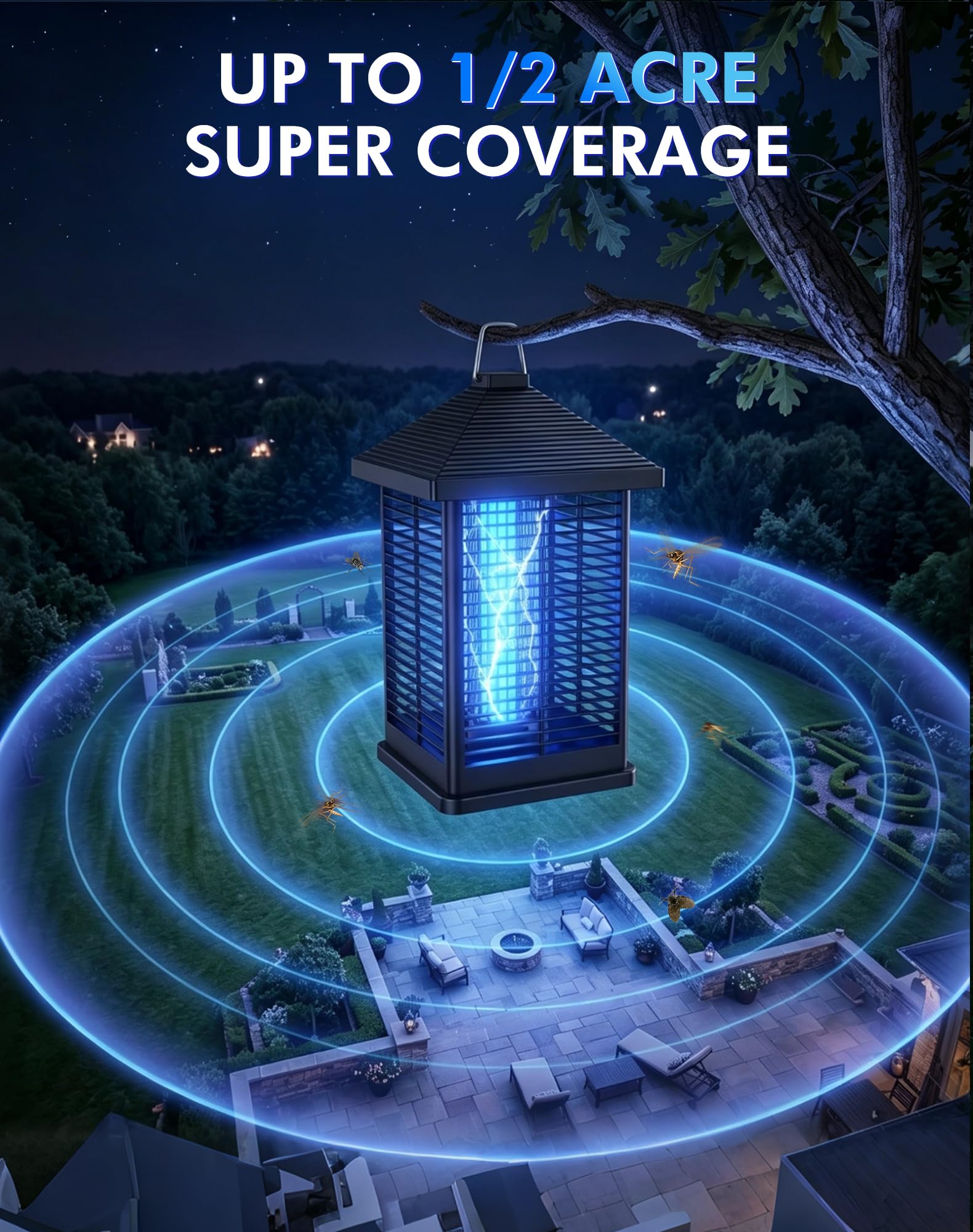 Ratoge Bug Zapper in outdoor setting on patio