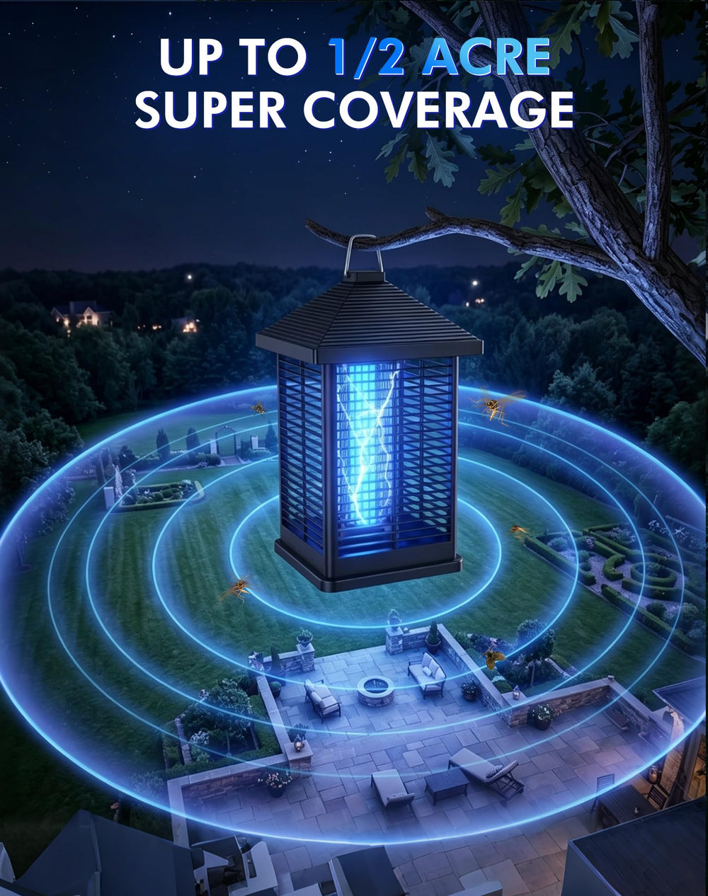Ratoge Bug Zapper in outdoor setting on patio