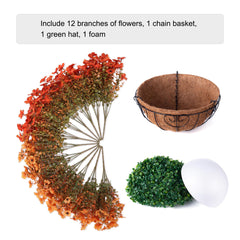 Rattan basket of HyeFlora hanging planter with metal chains